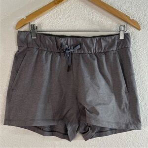 lululemon athletica on the fly short heathered slate women’s 8 athletic casual